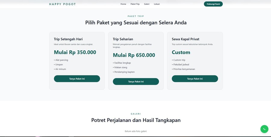 Website Happy Pogot, trip mancing